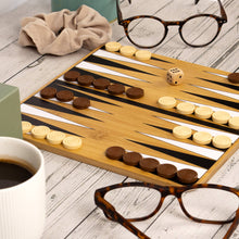 Load image into Gallery viewer, Bamboo Backgammon &amp; Chess Set
