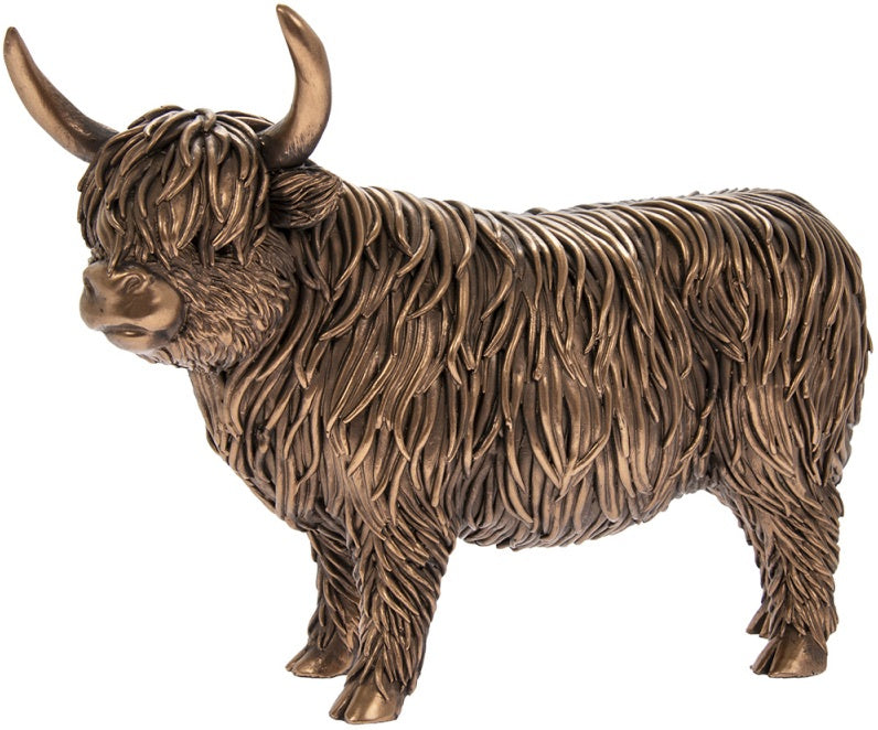 Bronzed Highland Cow, 18cm