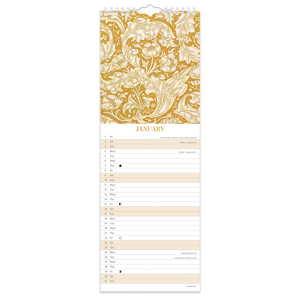 2027 Slim Calendar - William Morris