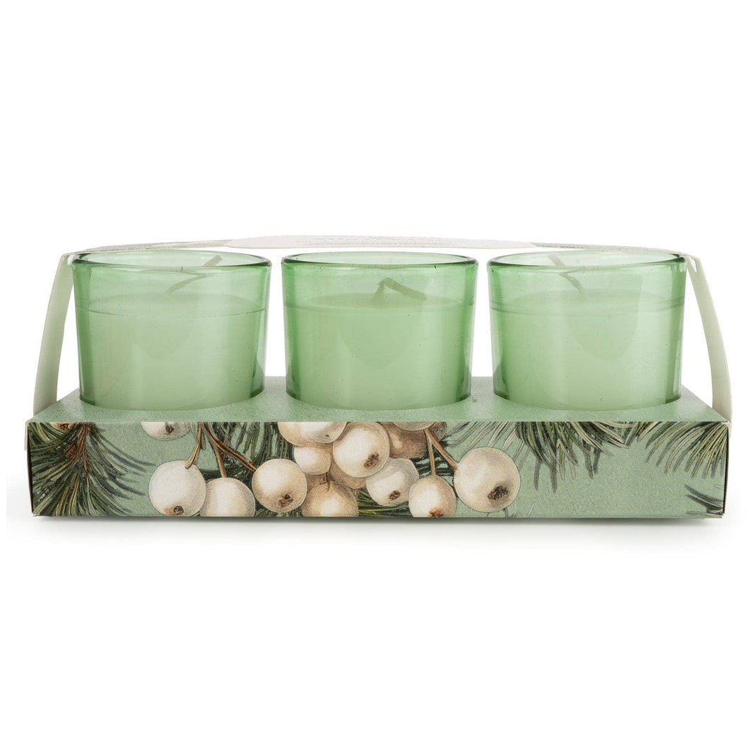 Set of 3 Votive Candles - Winter Fir & Mistletoe 6pk