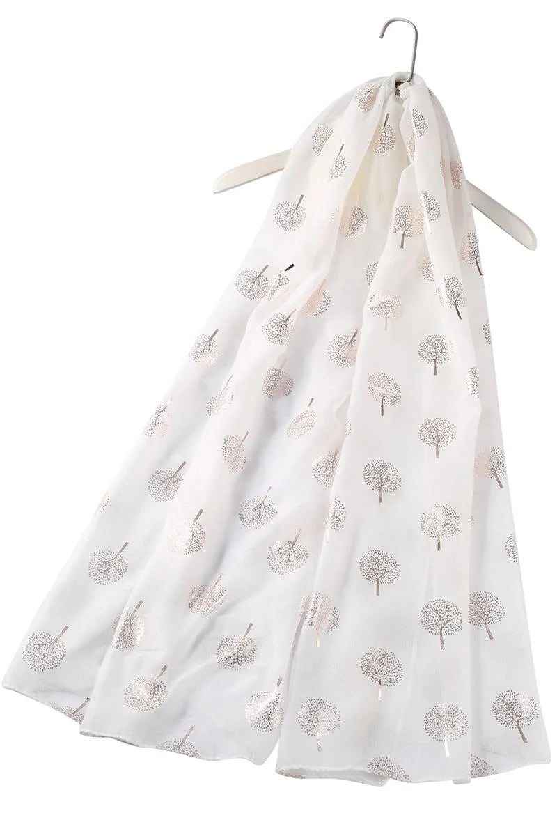 Rose Gold Tree Print Scarf