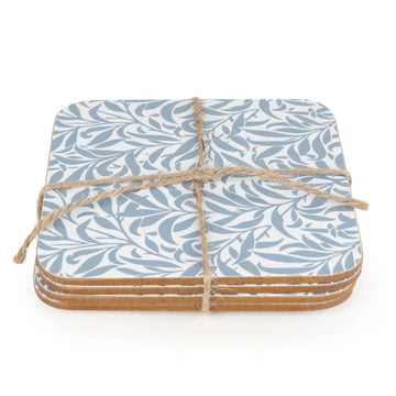 Jeff Banks Set of 4 Coasters – Leafy Trellis Blue 4pk