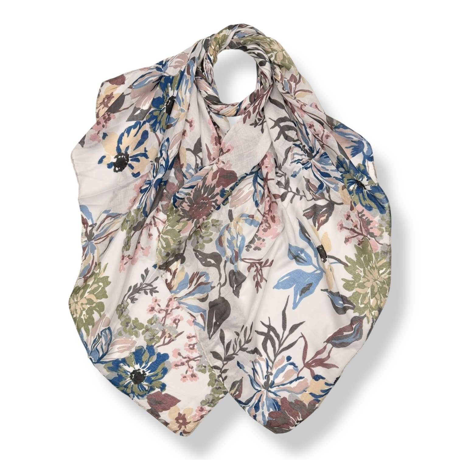 Soft Vintage Floral Print Scarf
