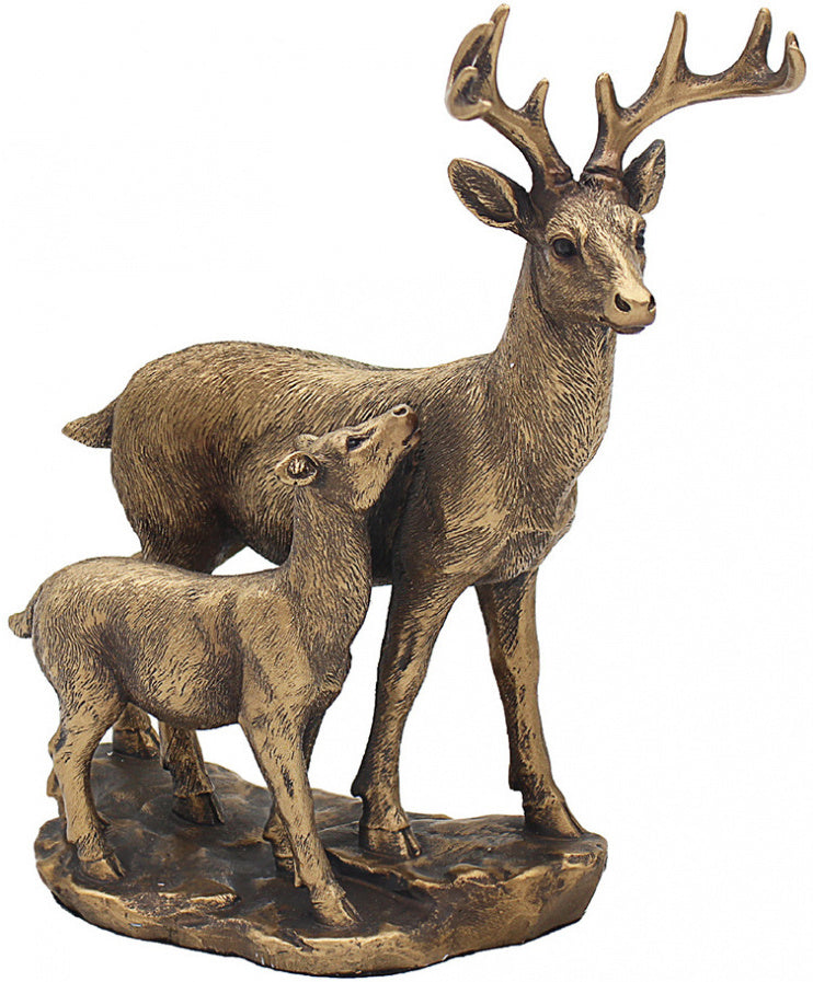 Bronze Reflections Deer & Fawn