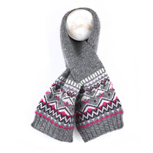 Load image into Gallery viewer, Grey marl recycled blend fair isle pull through scarf
