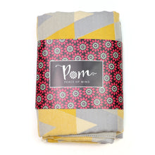 Load image into Gallery viewer, Ochre and grey mix geo chevron jacquard scarf
