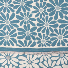 Load image into Gallery viewer, Dusky teal retro daisy jacquard scarf
