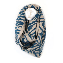 Load image into Gallery viewer, Blue mix recycled blend animal stripe snood
