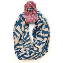 Load image into Gallery viewer, Blue mix recycled blend animal stripe snood
