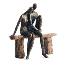 Load image into Gallery viewer, Couple on Bench Sculpture

