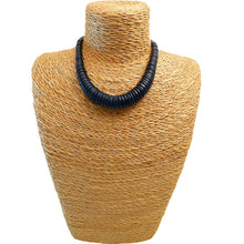 Load image into Gallery viewer, Graduated Coco Disc Necklace Dark Navy 50cm
