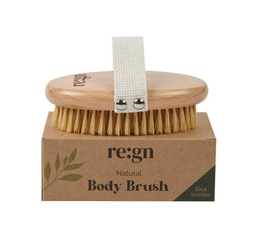 Re:gn Natural Beechwood & Sisal Body Brush – Eco-Friendly Exfoliating Dry Brush