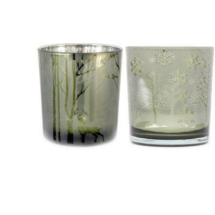 Forrest Green Candle Holders, 8cm