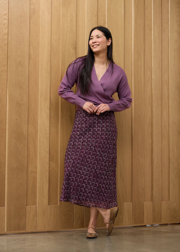 Fan Print Slip Skirt