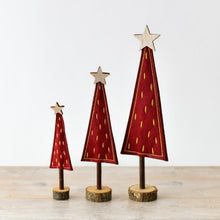 Load image into Gallery viewer, Red &amp; Gold Felt Christmas Tree
