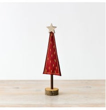 Load image into Gallery viewer, Red &amp; Gold Felt Christmas Tree
