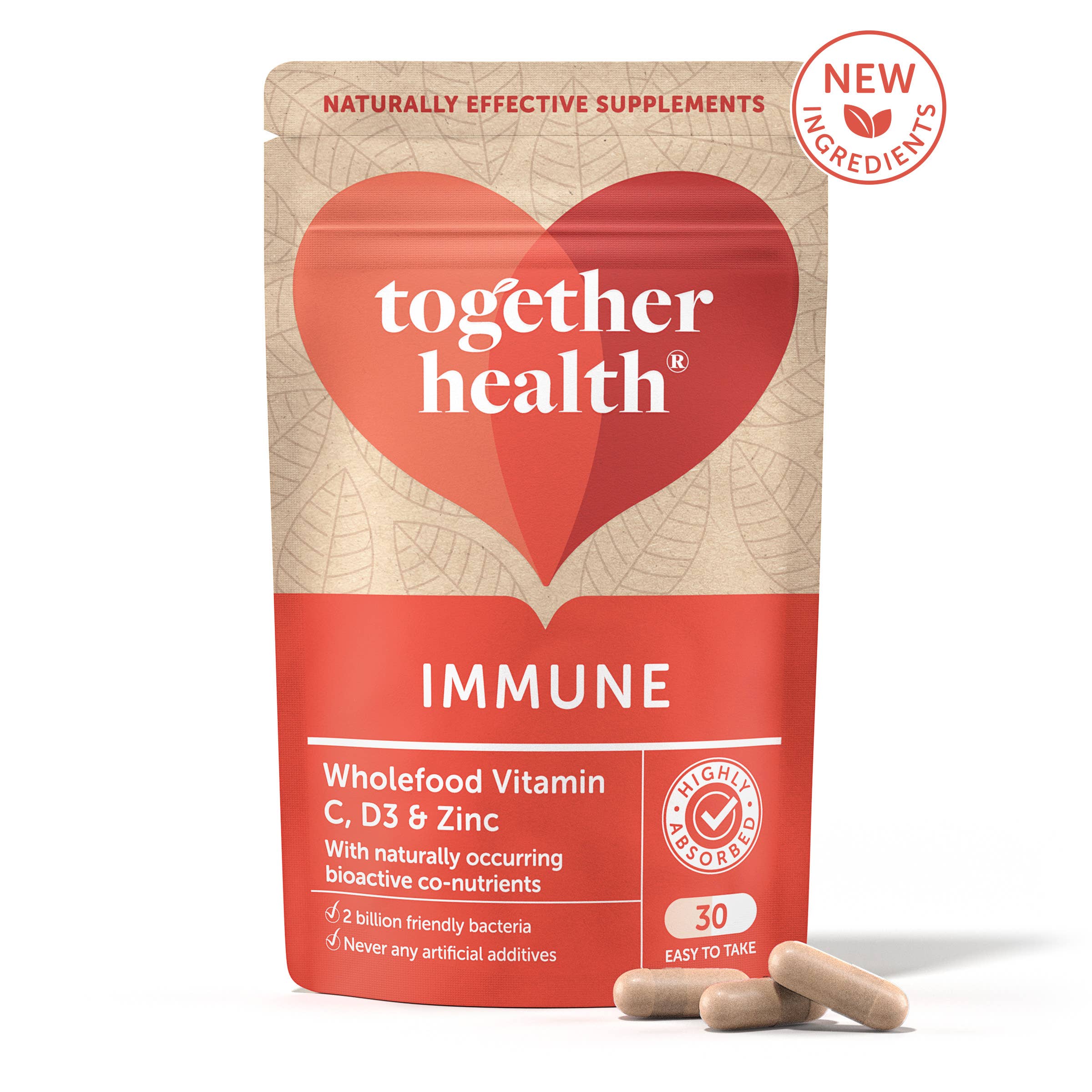 Together Health Wholefood Immune Vitamin C, D3 & Zinc