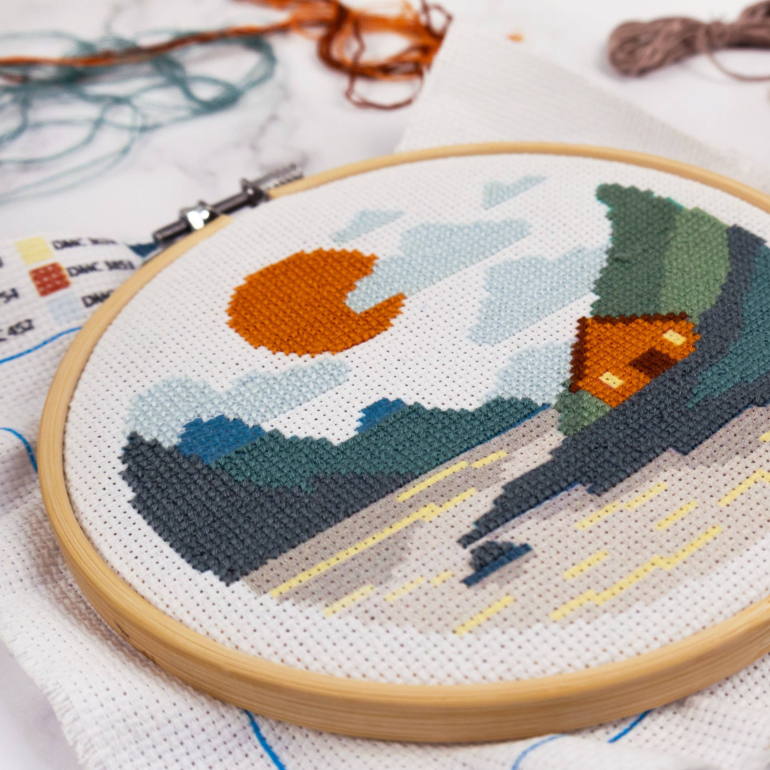Cross Stitch Kit – Adult Craft Set – Two Designs Included