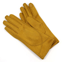 Load image into Gallery viewer, Mustard faux suede stitch detail gloves
