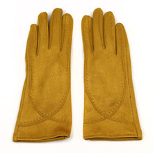 Load image into Gallery viewer, Mustard faux suede stitch detail gloves
