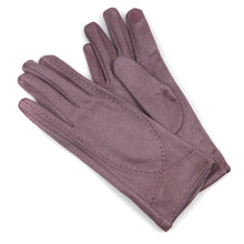 Load image into Gallery viewer, Mauve faux suede stitch detail gloves
