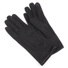 Load image into Gallery viewer, Black faux suede stitch detail gloves
