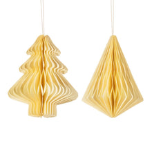 Load image into Gallery viewer, Off White Tree &amp; Diamond Paper Honeycomb Hanging Dec Ast
