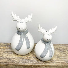 Load image into Gallery viewer, Plump Grey Scarf Reindeer, 14cm
