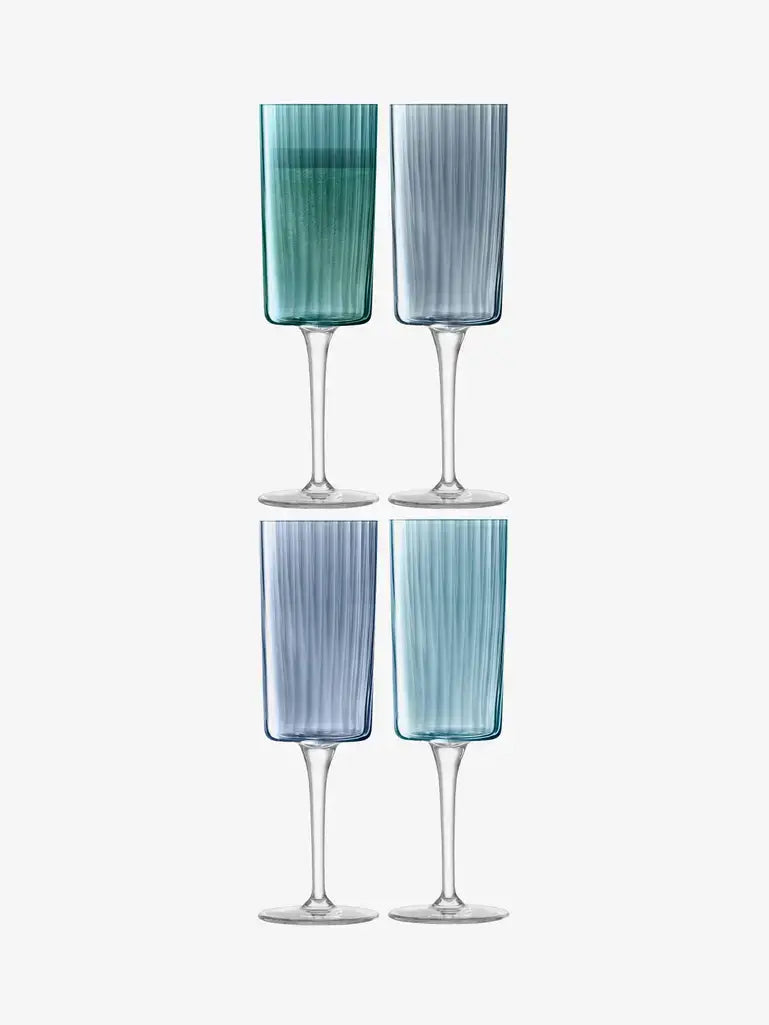 Gems Champagne Flute 210ml Assorted Sapphire x 4