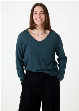 Cashmere Like Fitted V-Neck Jumper