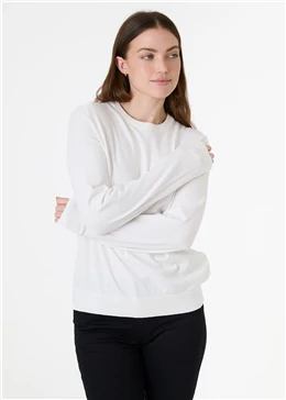 Fitted Crew Neck Long Sleeve Jumper