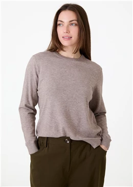 Fitted Crew Neck Long Sleeve Jumper