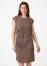 Load image into Gallery viewer, Sequin Jersey Cap Sleeve Shift Dress
