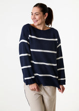 Load image into Gallery viewer, Cotton Mixed Boat Neck Stripe Jumper
