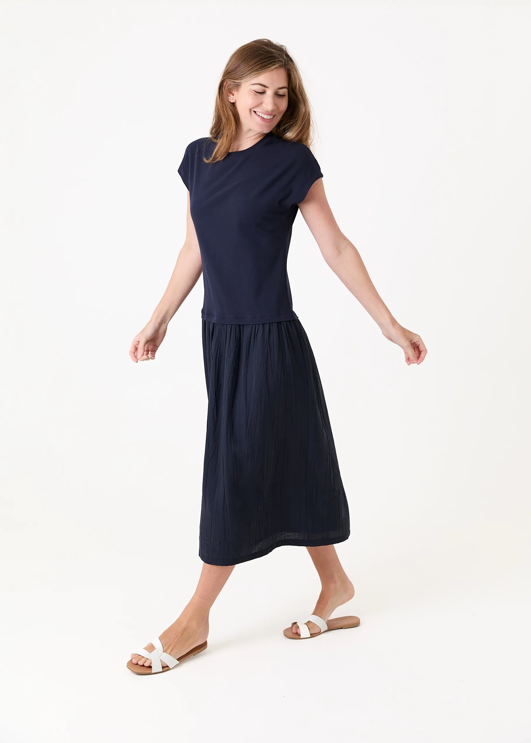 Plisse Skirt T-Shirt Dress
