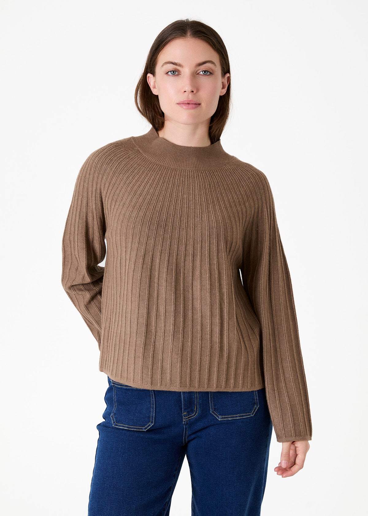 Cashmere Like Sunray Turtle Neck Jumper