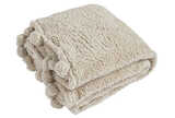 Cosy pom pom throw linen