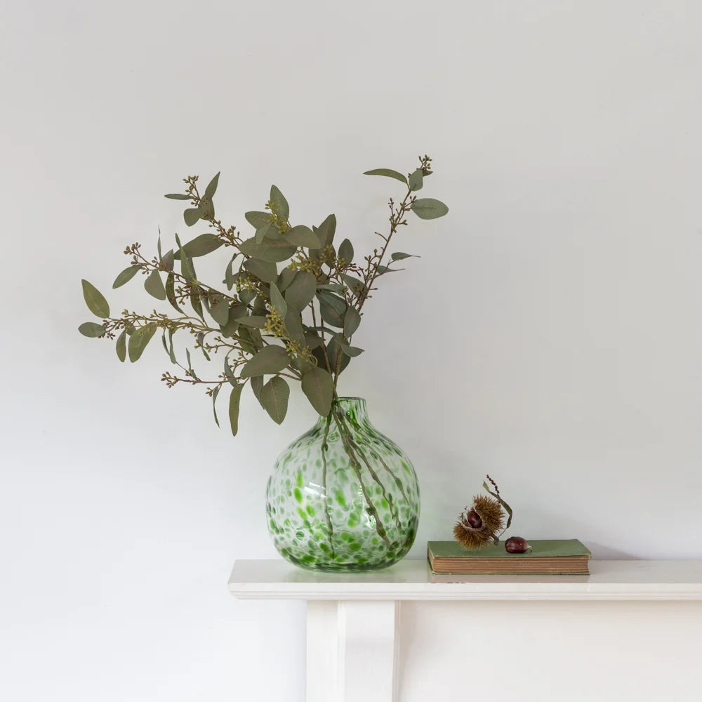 Glass Vase Leopard Green