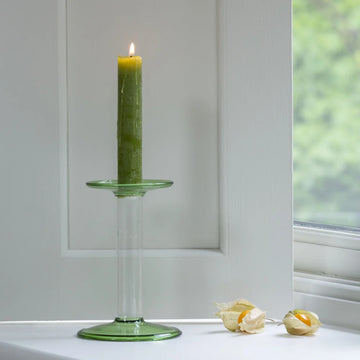 Glass Candle Holder Fern Medium