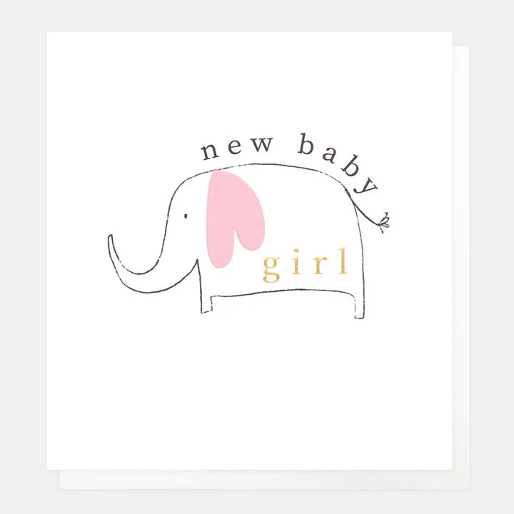 Baby Girl Pink Elephant Card