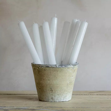 Rustic Dinner Candle White