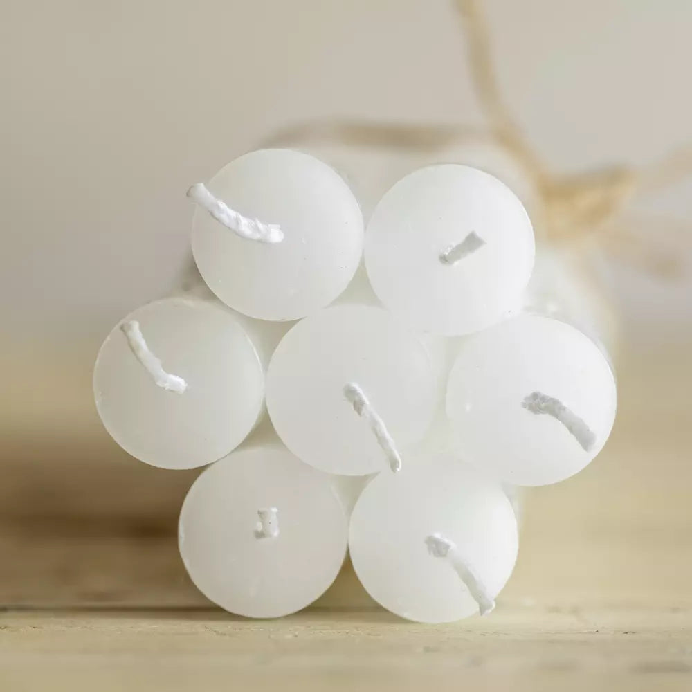 Rustic Dinner Candle White