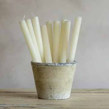 Rustic Dinner Candle Ivory
