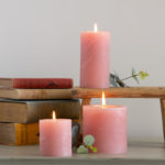 Rustic Pillar Candle Dusky Pink 70x75mm