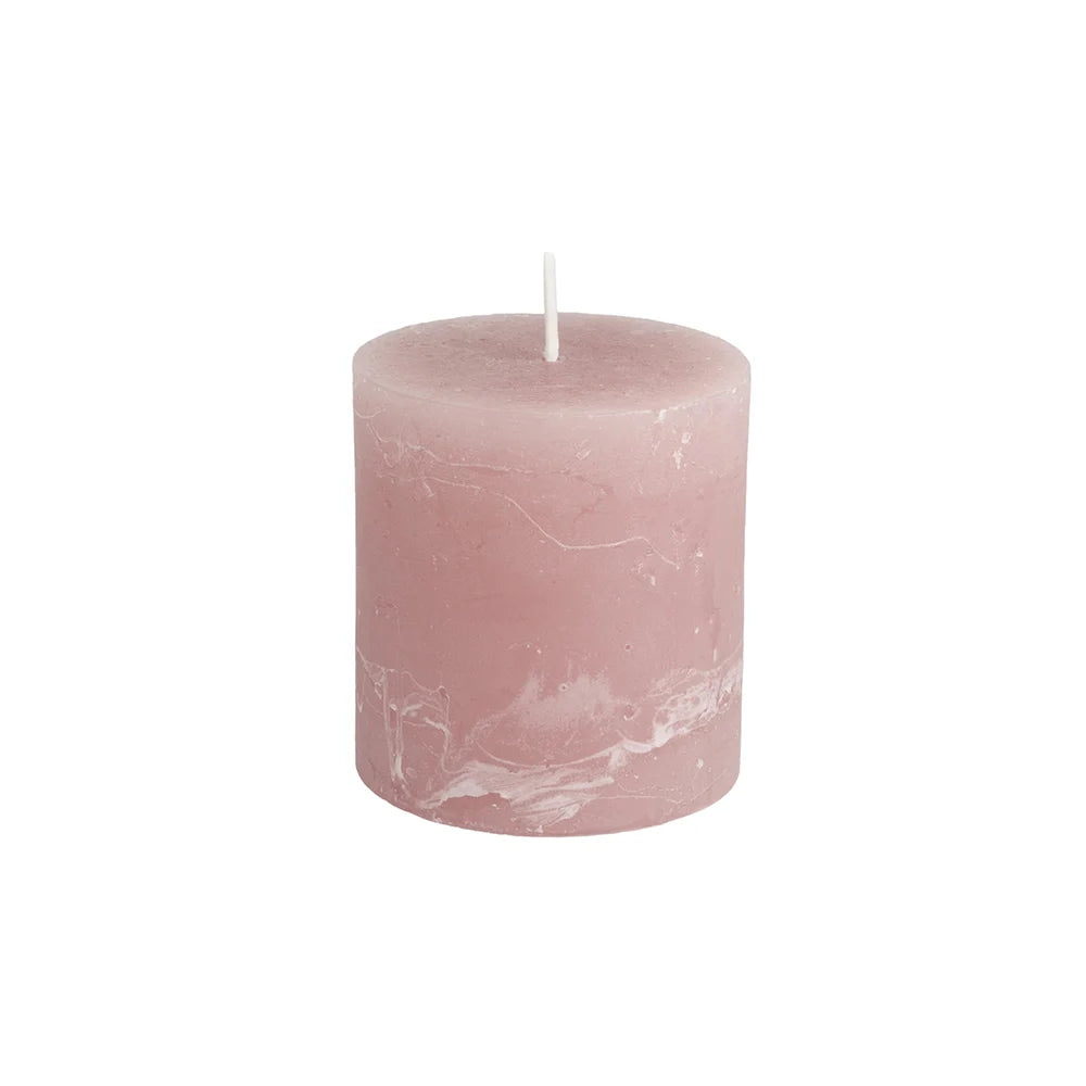 Rustic Pillar Candle Dusky Pink 70x75mm