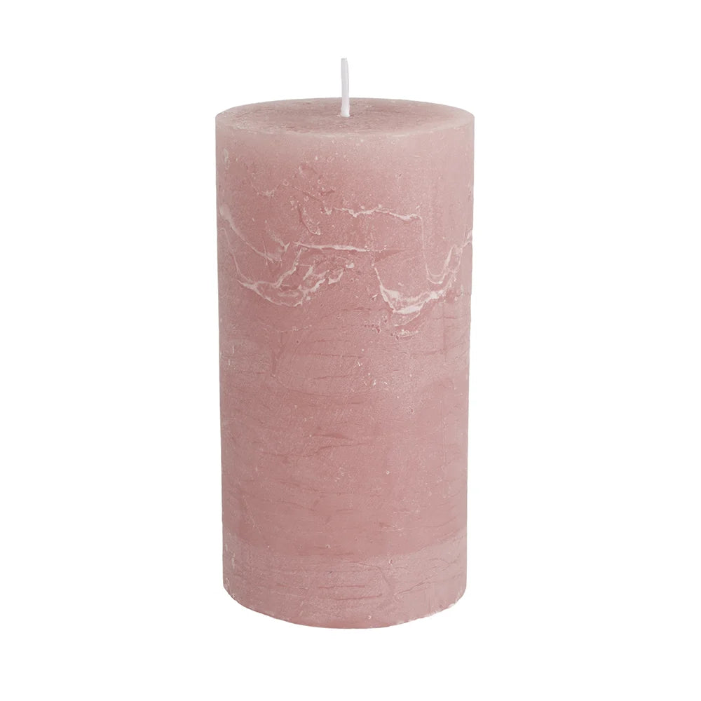 Rustic Pillar Candle Dusky Pink 70x130mm