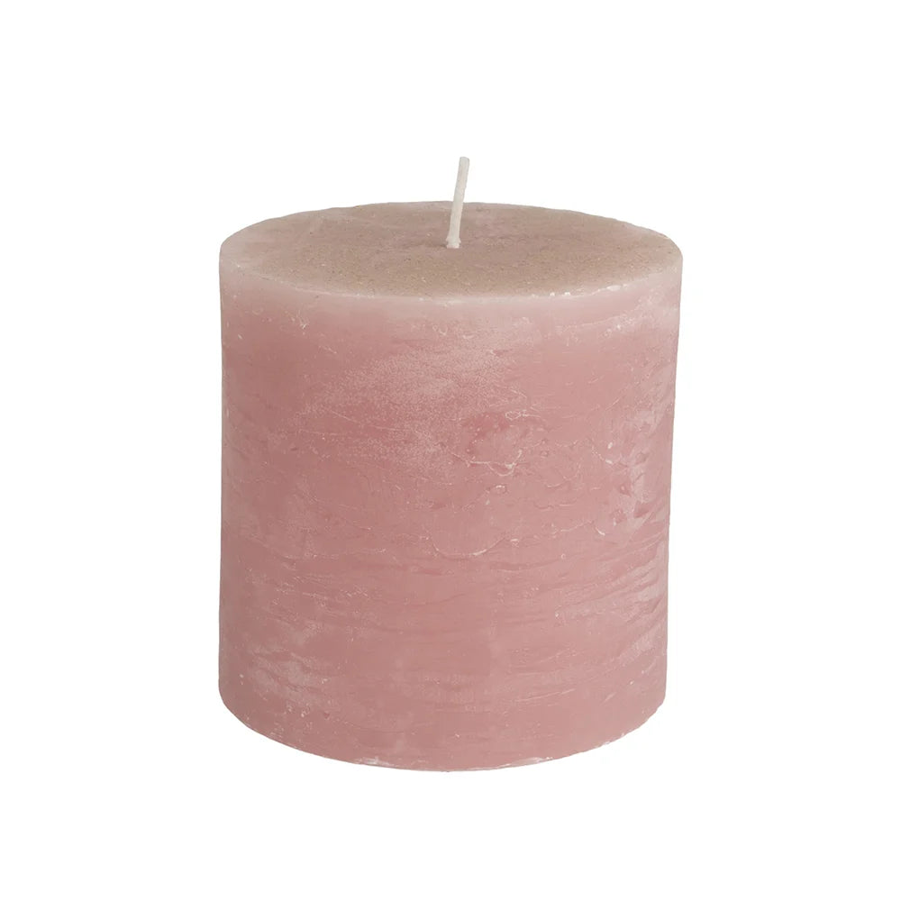 Rustic Pillar Candle Dusky Pink 100x100mm