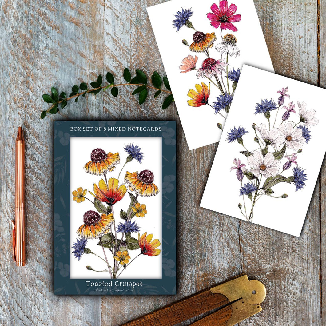 “The Regency Garden Collection Pretty Posies” Boxed Set of 8 Mixed Notecards