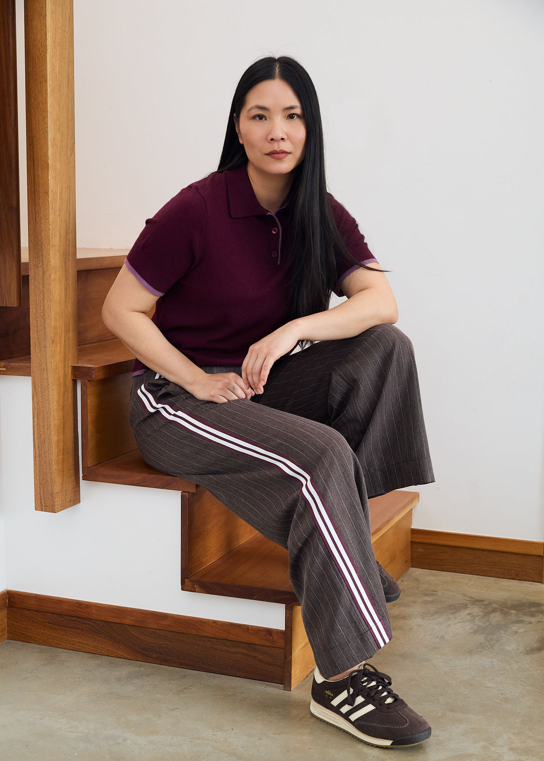 Cashmere Like Short Sleeve Knitted Polo Shirt with coordinating colour trim