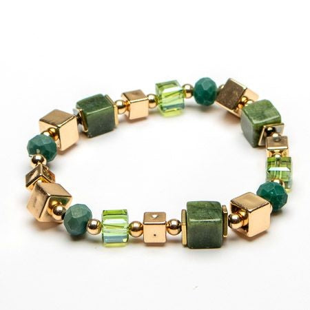 Square beaded stretch bracelet